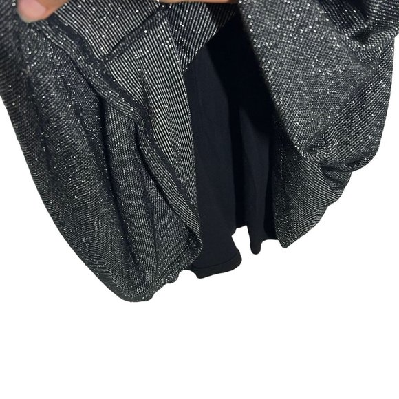 Free People Black Metallic Deep Plunge Halter Empire Short Dress Medium - Picture 10 of 14